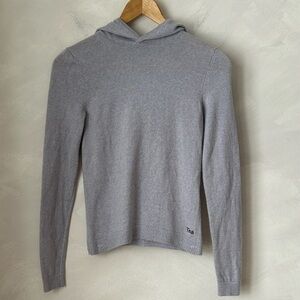 Aritzia TNA 100% extra merino wool sweater hoodie size XS light blue grey